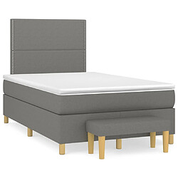 Maison Chic Lit Adulte - Lit simple Lit à sommier tapissier avec matelas moelleux - Meuble de Chambre - Gris foncé 120x200cm Tissu -MN77704