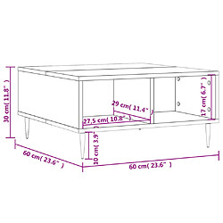 vidaXL Table basse chêne marron 60x60x30 cm bois d'ingénierie pas cher