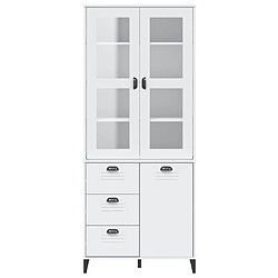 Avis vidaXL Buffet VIKEN blanc 80x40x190 cm bois massif de pin