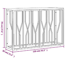 vidaXL Table console acier inoxydable et bois massif de récupération pas cher