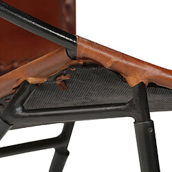 Acheter Helloshop26 Fauteuil chaise siège lounge design club sofa salon de relaxation cuir véritable marron 1102138/3