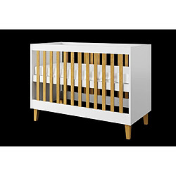 Lit bébé blanc Kubi sans tiroir, sans matelas 124/66