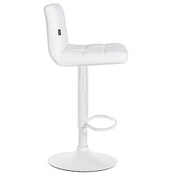 Avis Decoshop26 Tabouret de bar chaise haute de bar pied trompette métal blanc siège synthétique blanc TDB10614