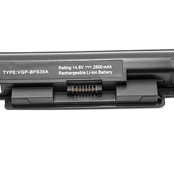 vhbw Batterie compatible avec Sony Vaio SVF15213CXW, SVF15213SA, SVF15213SH, SVF15213SNB, SVF15214CXW laptop (2600mAh, 14,8V, Li-Ion)