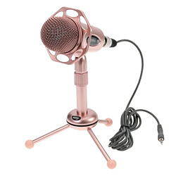 Wewoo Micro or rose professionnel jeu microphone à condensateur enregistrement sonore avec support de trépied, longueur de câble: 1,8 m