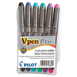 Stylo plume Pilot V-Pen Pro couleurs assorties - Pochette de 6