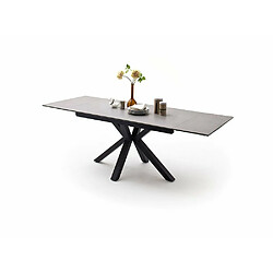 Acheter Inside 75 Table extensible NODA 160 x 90 cm plateau céramique gris clair pied acier laqué anthracite