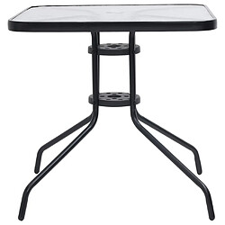 vidaXL Table de jardin Noir 70x70x70 cm Acier