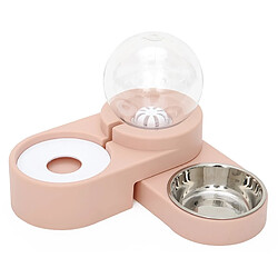 Universal Mousse pour animaux domestiques Fontaine automatique d'eau pour chats Répartiteur d'eau pour animaux domestiques Grand bol de boisson Boisson pour chats 1.8L Sans électricité | Fournitures d'alimentation pour chats (rose)