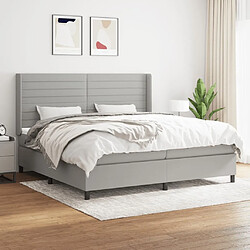 Maison Chic Lit Adulte - Lit simple Lit à sommier tapissier avec matelas moelleux - Meuble de Chambre - Gris clair 200x200cm Tissu -MN29329