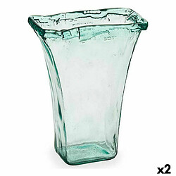 Gift Decor Vase 27 x 34,5 x 14 cm Verre Transparent (2 Unités) 