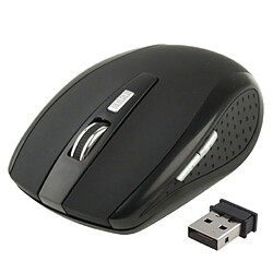 Wewoo Souris sans fil noir Optique Sans 6D 2.4 GHz 800 ~ 1600 DPI avec Mini Récepteur USB, Plug and Play, Distance de Travail 10 Mètres