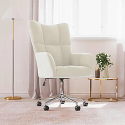 vidaXL Chaise de relaxation Blanc crème Velours