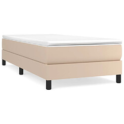 Maison Chic Structures de lit + matelas,Lit à sommier tapissier avec matelas Cappuccino 80x200 cm -MN50085