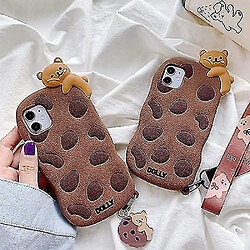 Universal Étui au téléphone pour iPhone 7 Plus / 8 Plus, cookie brun 3D super mignon avec ours allongé sur le haut de couverture en caoutchouc en gel en silicone en haut,