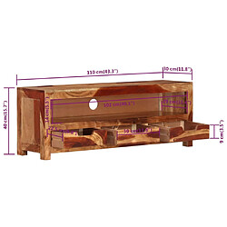 Acheter vidaXL Meuble TV 110x30x40 cm Bois d'acacia massif