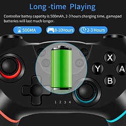 Manette sans Fil pour Nintendo Switch, Switch Bluetooth Joypad, Manette de Jeu à Fonction Double Vibration/Turbo/Gyroscope.