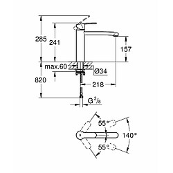 GROHE Mitigeur Vier Eurostyle Cosmopolitan 31159002 (Import Allemagne)