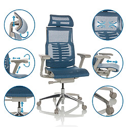 Avis Chaise de bureau / Fauteuil de direction DYNAFIT II G Tissu maille bleu hjh OFFICE