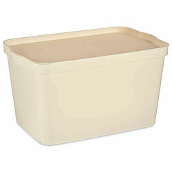 Kipit Boîte de rangement avec couvercle Crème Plastique 24 L 29,3 x 24,5 x 45 cm (6 Unités)