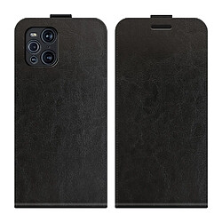 Etui en PU Flip vertical Crazy Horse noir pour votre Oppo Find X3 Pro/Find X