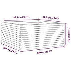 vidaXL Jardinière cire marron 100x100x46 cm bois de pin massif pas cher