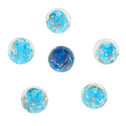 6pcs perles de verre rondes espaceur lumineux perles en vrac fabrication de bijoux lac bleu