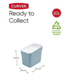 Curver Poubelle Ready to Collect 20 L Bleu clair pas cher