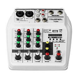 Table De Mixage Audio 4 Canaux Avec USB Et Effets Pour Enregistrement Pro Blanc YONIS pas cher