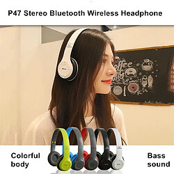 GUPBOO Casque sans fil P47 Casque Bluetooth 5.0 pliable avec micro Adaptateur Bluetooth USB pour jeu TV