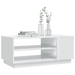 Avis vidaXL Table basse blanc brillant 102x55x43 cm bois d'ingénierie