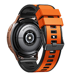 Bracelet en silicone 20 mm, double couleur pour votre Samsung Galaxy Watch3 41mm/Gear Sport/Garmin Vivomove 3 - orange/noir