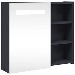 vidaXL Armoire de salle de bain à miroir avec LED gris 60x13x52 cm