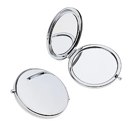 Avis 2pcs voyage portable double poche compact miroir de maquillage ensemble argent