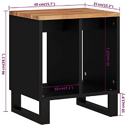 vidaXL Table d'appoint 40x31x46cm Bois d'acacia solide et d'ingénierie pas cher