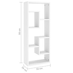 vidaXL Étagère murale Blanc 36x16x90 cm Bois d'ingénierie pas cher