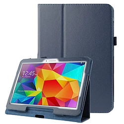 Wewoo Housse Étui bleu foncé pour Samsung Galaxy Tab 4 10.1 / T530 Litchi Texture Flip en cuir avec support