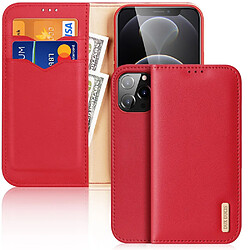 Dux Ducis Etui en PU avec support rouge pour votre Apple iPhone 13 Pro Max 6.7 pouces