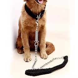 Universal Ceinture de chien en nylon super forte de 130 cm Collier de chien réglable double rangée en toile verte pour chien moyen et grand avec amortisseur à ressort | Ceinture (noir) pas cher