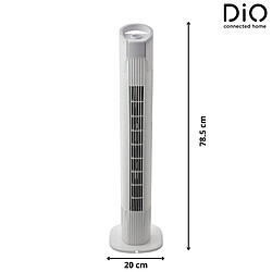 Ventilateur Colonne Silencieux et Oscillant Blanc - 50W - 79cm - 3 Vitesses - DIO