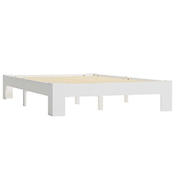 Maison Chic Lit adulte - Lit simple Cadre de lit,Structure du lit Contemporain Blanc Bois de pin massif 140 x 200 cm -MN27123