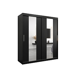 Abiks Meble Armoire Pole à portes coulissantes 200/180/62 2 portes (noir/noir)