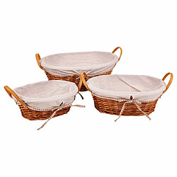 Lot de paniers Alexandra House Living Naturel osier Bois de saule 38 x 29 x 14 cm 34 x 16 x 44 cm 31,5 x 23,5 x 12 cm 3 Pièces