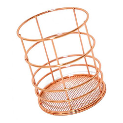 Acheter Support pour organisateur de corbeille de rangement en fil métallique pour salle de bains Kithen ronde en or rose