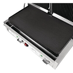 Grill Panini Professionnel Double Rainuré/Lisse - 550 x 395 mm - Buffalo pas cher