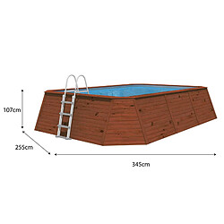 Acheter K20 Piscine en Bois Hors-sol K2O 345x255x107 cm Épurateur à Sable de 3 028 L/H avec Échelle