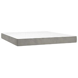 Maison Chic Lit Adulte - Lit simple Lit à sommier tapissier et matelas moelleux - Meuble de Chambre - Gris clair 160x200cm Velours -MN12708 pas cher