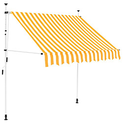 vidaXL Auvent rétractable manuel 150 cm Rayures oranges et blanches 