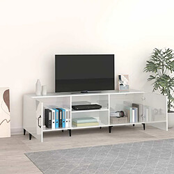 Avis Maison Chic Meuble TV scandinave - Banc TV pour salon blanc brillant 150x30x50 cm bois d'ingénierie -MN68542