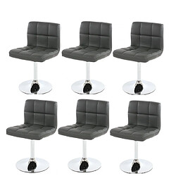 Decoshop26 Lot de 6 chaises fauteuils de salle à manger en synthétique gris CDS04267